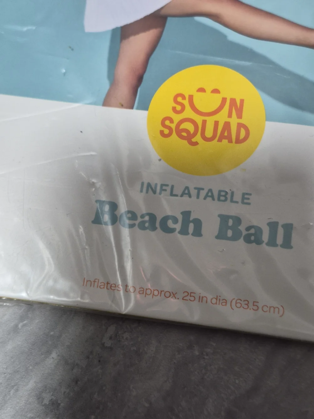 Sun Squad Inflatable  Beach Ball In Pink, White, Green, and Yellow. Size 3+